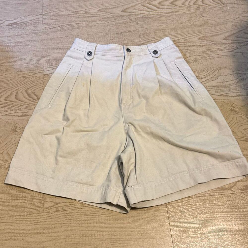 Liz Claiborne LizSport high-waisted shorts size 6, vintage pleated khaki 100% co - Picture 1 of 8